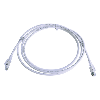 Patch Cord Z-MAX Cat6A S/FTP, CM/LS0H, 2.13 Metros (7 Pies), Color Blanco, Versión Bulk (Sin Empaque Individual)