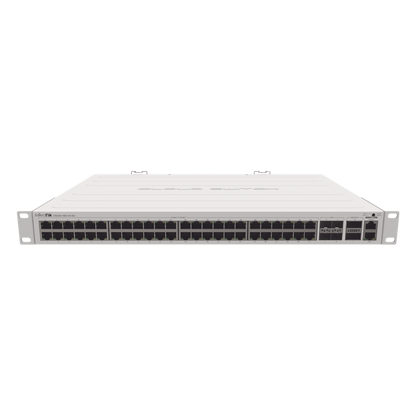 (CRS354-48G-4S+2Q+RM) Cloud Router Switch 48 puertos Gigabit Ethernet, 4 puertos SFP+ 10G, 2 puertos QSFP+ 40G, Montaje en Rack