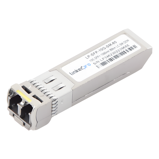Transceptor Óptico SFP+ (Mini-Gbic) / Monomodo 1550 nm / 10 Gbps / 10GBASE-ZR / Conectores LC/UPC Dúplex / DDM / Hasta 80 km