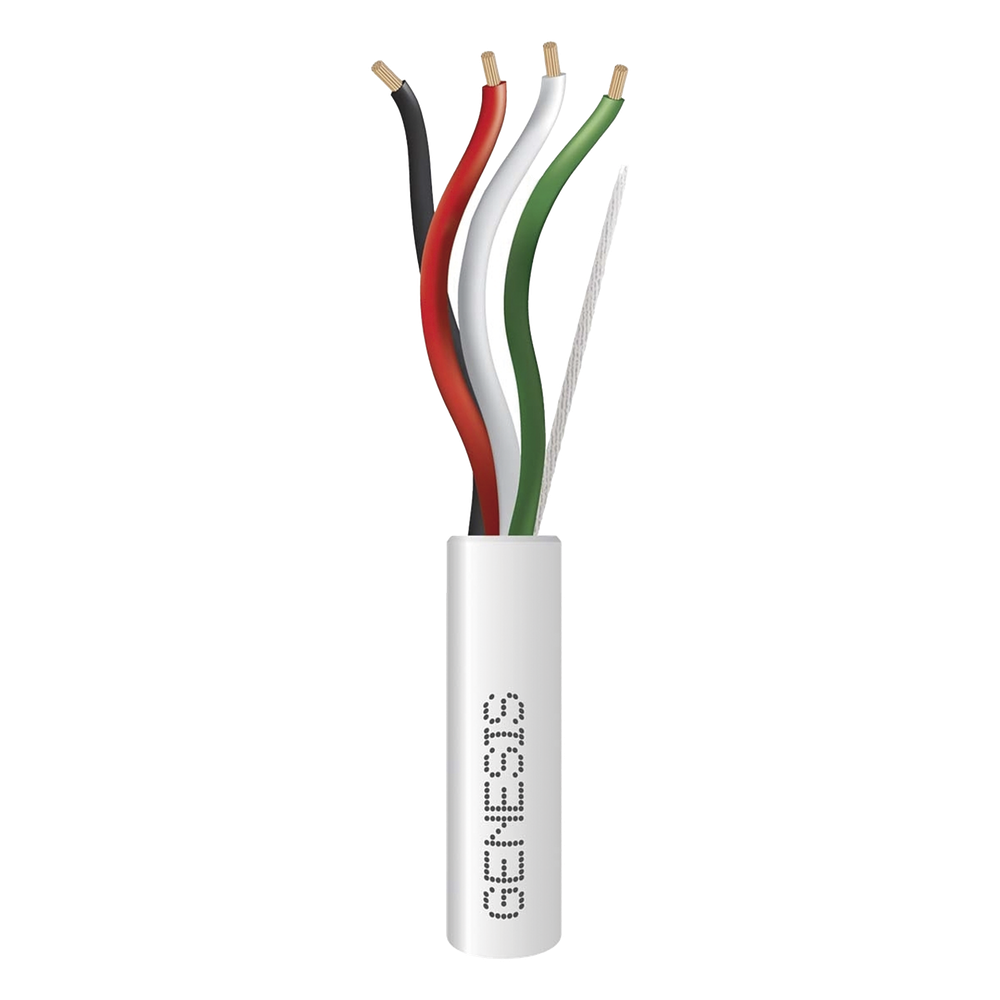 Bobina de 305 m (1000 ft) / Cable para Alarma 4x18 AWG / Riser / Blanco