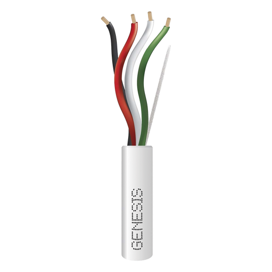 Bobina de 305 m (1000 ft) / Cable para Alarma 4x18 AWG / Riser / Blanco