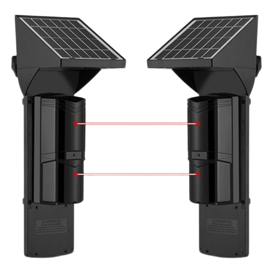 Detector Fotoelectrico Solar SFIRE SFA60 / 2 Rayos Infrarrojos / 60 m Exterior / 120 m Interior / Panel Solar Integrado / Bateria 4,000 mAh / 4