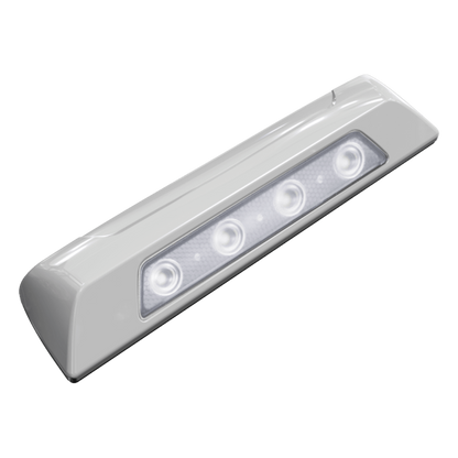 Luz Auxiliar de Escena de 4 LED, Blanco, Lente Transparente, Bisel Blanco