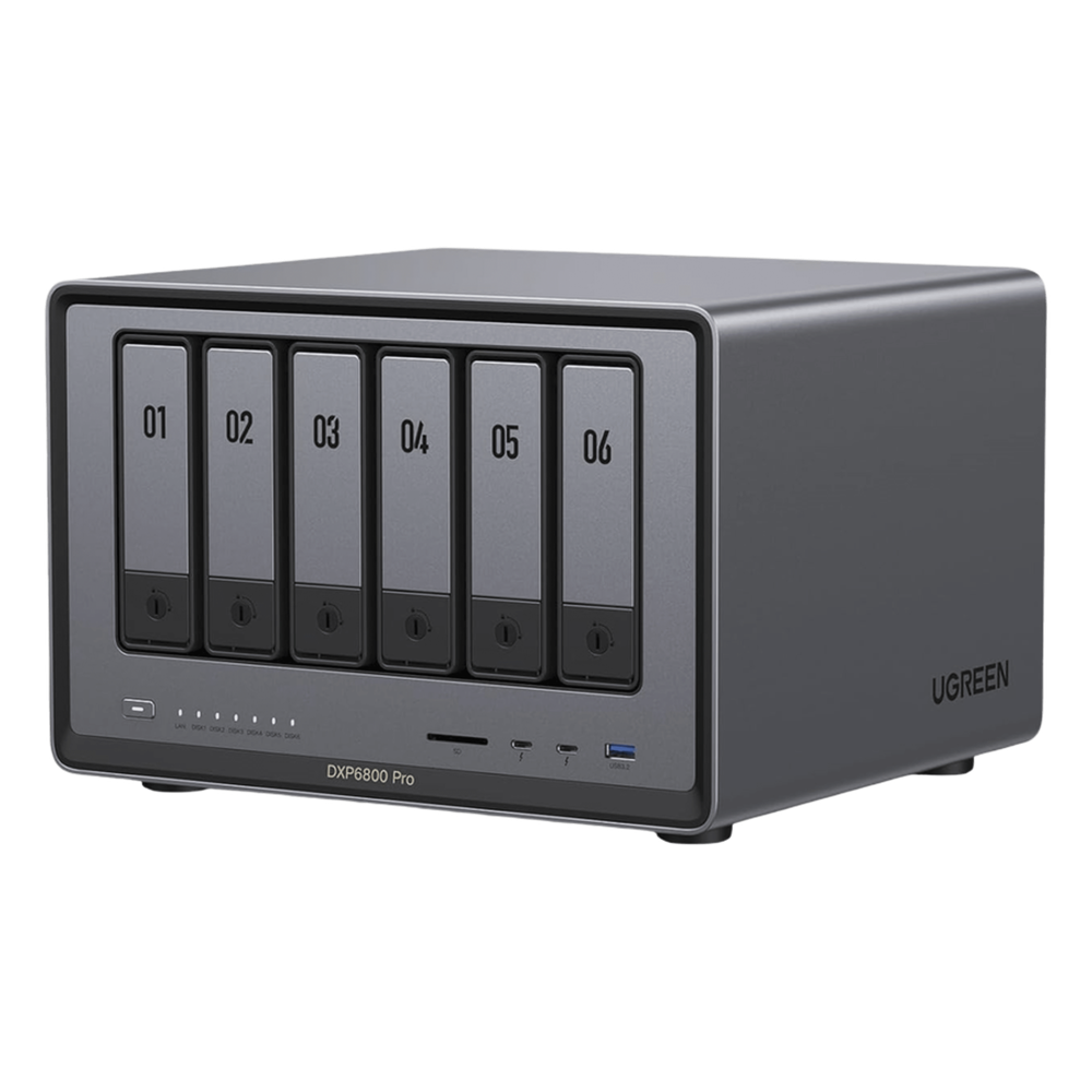 NAS UGREEN NASync DXP6800 Pro / Intel Core i5-1235U 10 Núcleos / 6 Bahías SATA + 2 M.2 NVMe / 2 Puertos Thunderbolt 4 / 2 Puertos 10GbE / 8K HDMI
