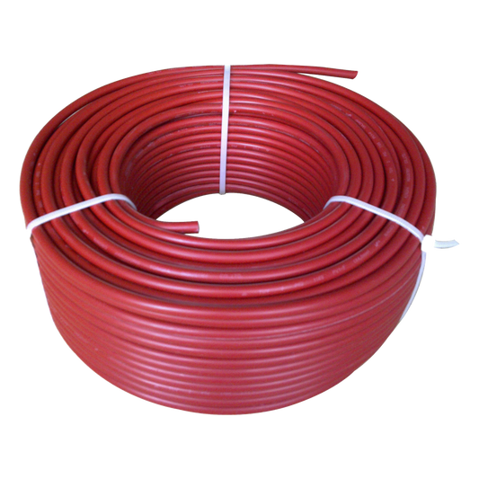 Bobina de 100 metros / Cable fotovoltaico / Rojo / Recubrimiento XLPE / 4mm² / 12 AWG / Hasta 1,800 Vcc