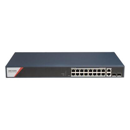 Switch Gigabit PoE+ / Administrable / 16 Puertos 1000 Mbps PoE+ (4 Puertos PoE++ 90 W) / 2 Puertos 1000 Mbps de Uplink / 2 Puertos SFP