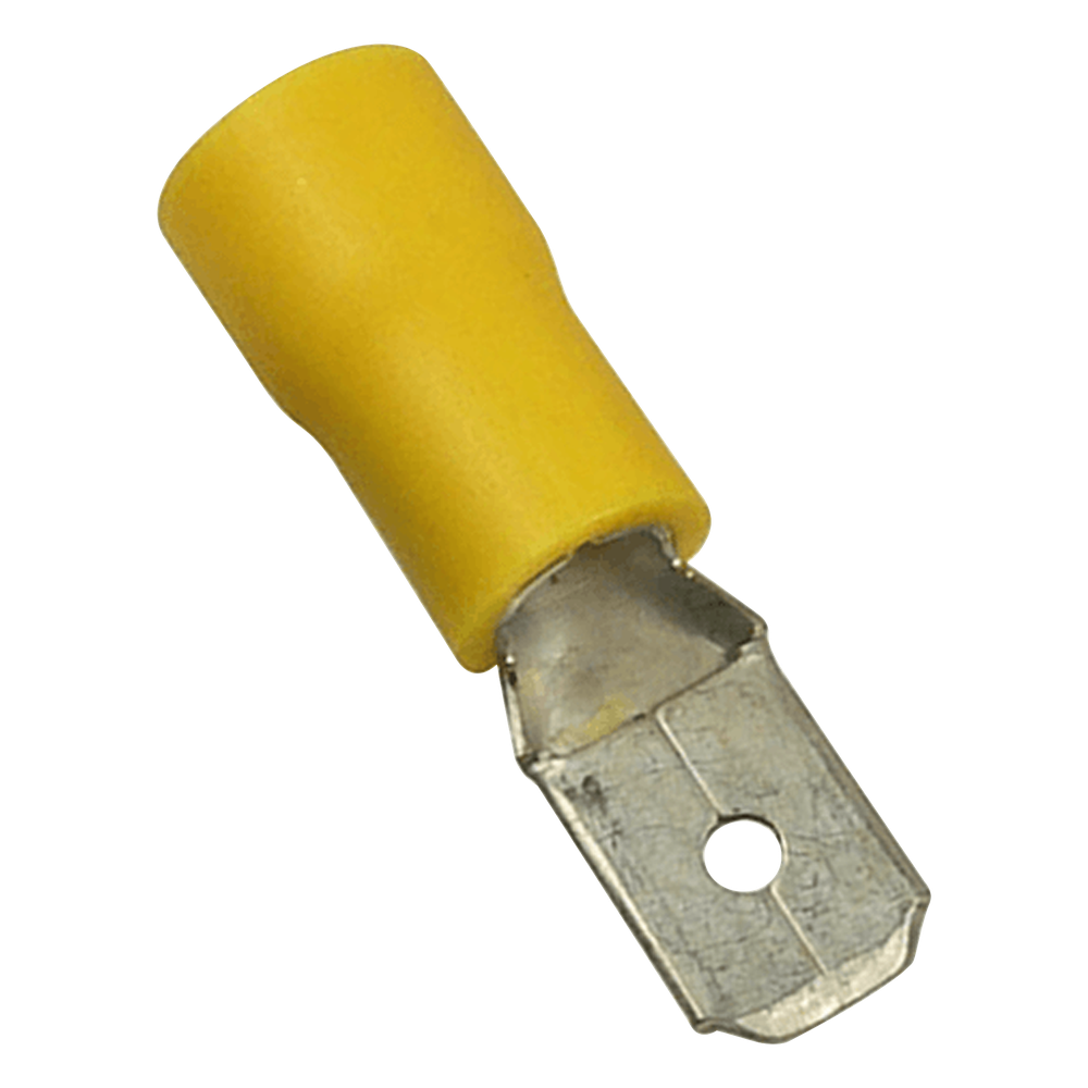 Terminal tipo macho aislada / 12 - 10 AWG / Amarillo / Paquete de 25 piezas.