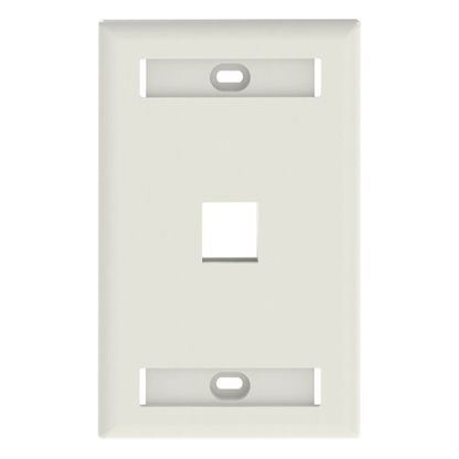 Placa de Pared Vertical, Salida Para 1 Puerto Keystone, Con Espacios Para Etiquetas, Color Blanco Mate