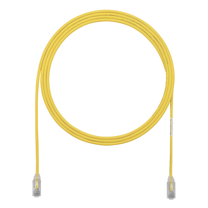 Cable de Parcheo TX6, UTP Cat6, Diámetro Reducido (28AWG), Color Amarillo, 0.91 Metros (3 Pies)