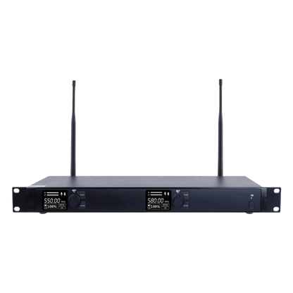 Receptor Inalámbrico Dual Canal Digital U-Band | 4 Bandas de Frecuencia (470-830 MHz) | Transmisión Digital pi/4-DQPSK | Pantalla TFT-LCD 2.2" |
