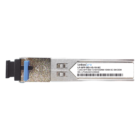 Transceptores Ópticos Bidireccionales SFP (Mini-Gbic) / Monomodo 1310 & 1550 nm / 1.25 Gbps / 1000BASE-BX / Conector SC/UPC Simplex / DDM / Hasta 10