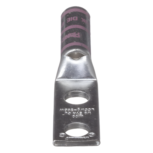 Zapata de compresión LCC1/0-38DW-X para cal. 1/0 Awg, Doble barreno para tornillo prisionero de 3/8, 1 Pz