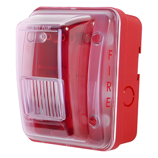 Cubierta para instalar sirenas estrobo en exterior compatible con estrobos sirenas Hochiki color rojo