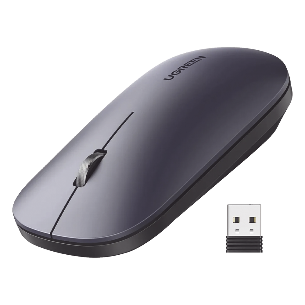Mouse inalámbrico 2.4 GHz | Ultra Delgado y Silencioso | DPI 1000/1600/2000/4000 (Ajustable) | Alcance 10m | Scroll de Aluminio | Adaptable a