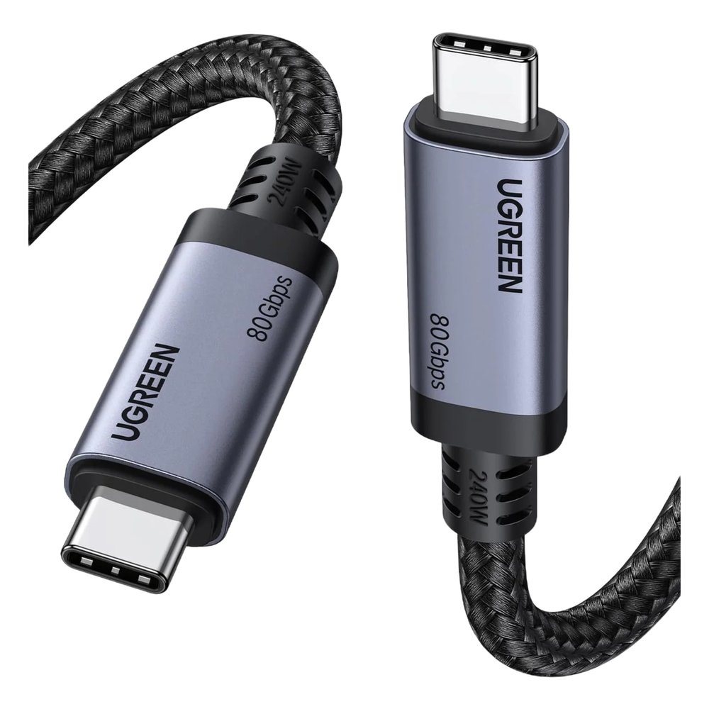 Cable USB-C Thunderbolt 5 / 80 Gbps Bidireccional / 120 Gbps Unidireccional / 1 m (3.28 ft) / 24 Pines / E-Marker IP2133H / 5A Máximo / Aluminio +