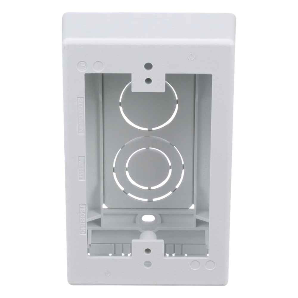 Caja de Pared Superficial, Uso Universal con Placas de Pared, con Cinta Adhesiva, Color Blanco