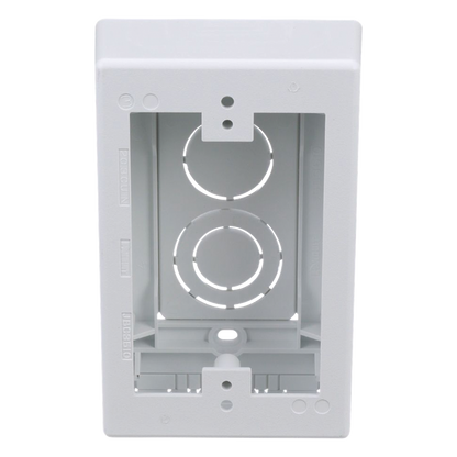 Caja de Pared Superficial, Uso Universal con Placas de Pared, con Cinta Adhesiva, Color Blanco