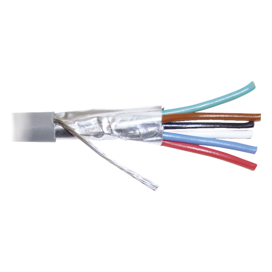Bobina de 305 Metros (1000 Pies) de Cable 8 Conductores, 22 AWG, Tipo CMR, de Color Gris para Aplicaciones en Alarmas de Intrusión /Control de