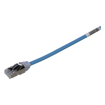 Patch Cord Cat6A, Diametro Reducido 28 AWG, Blindado S/FTP, CM/LS0H, 3 Metros, Color Azul