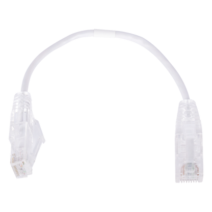 Cable de Parcheo Slim UTP Cat6 - 20 cm (7.87 Pulgadas) Blanco Diámetro Reducido (28 AWG)