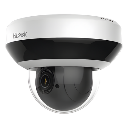 Mini Domo PTZ IP 4 Megapixel / 4X Zoom / H.265+ / 20 mts IR EXIR / WDR 120dB / PoE / IK10 / Exterior IP66 / Ultra Baja Iluminación / Micrófono