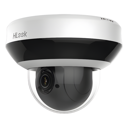 Mini Domo PTZ IP 4 Megapixel / 4X Zoom / H.265+ / 20 mts IR EXIR / WDR 120dB / PoE / IK10 / Exterior IP66 / Ultra Baja Iluminación / Micrófono
