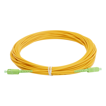 Jumper de Fibra Óptica Monomodo SC/APC - SC/APC Simplex, Color Amarillo, 15 Metros (49.21 Pies)