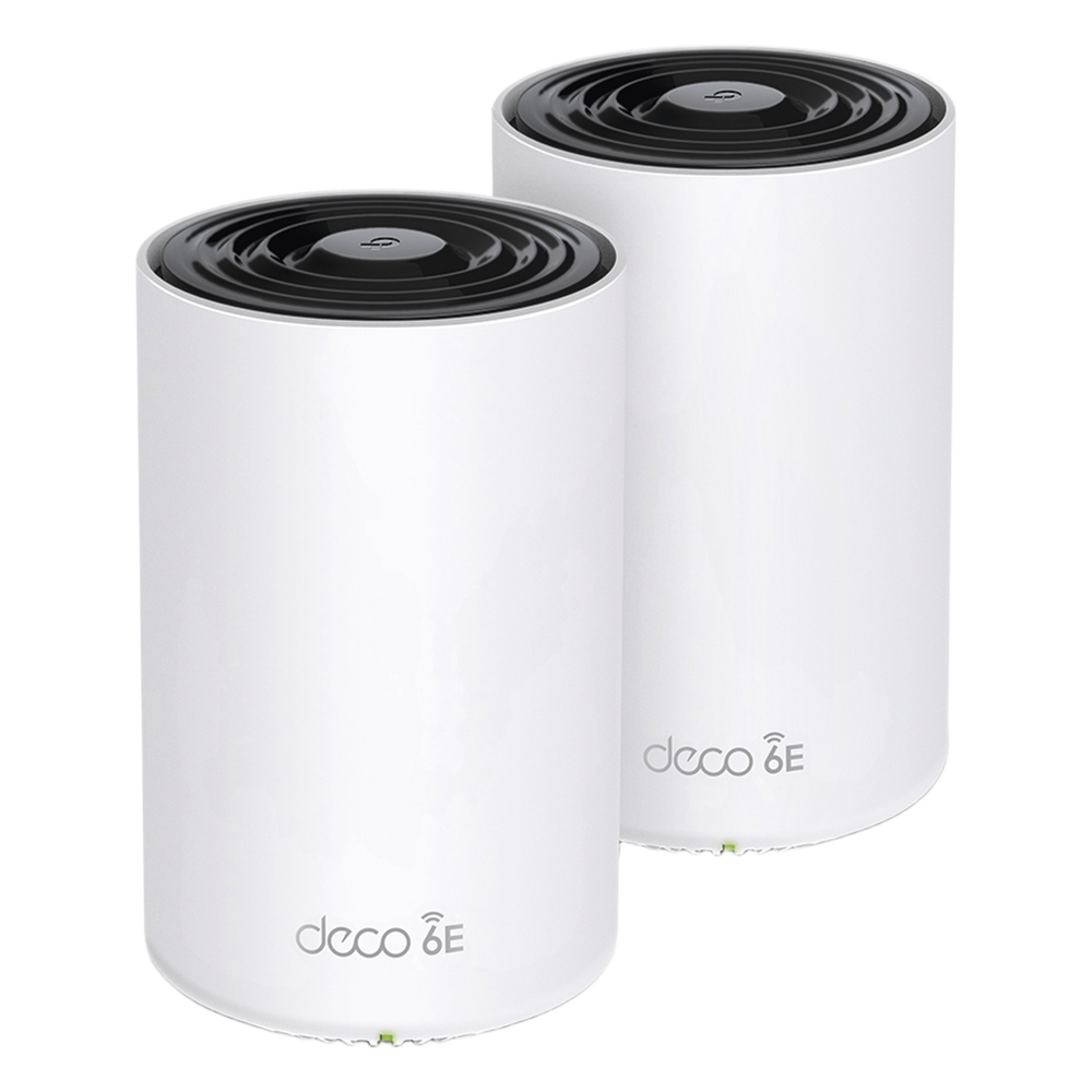 Kit 2 Routers Inalámbricos MESH Interior para Hogar / Doble Banda Wi-Fi 6E AX5400 Mbps / 3 Puerto Gigabit WAN/LAN / 4 Antenas Internas