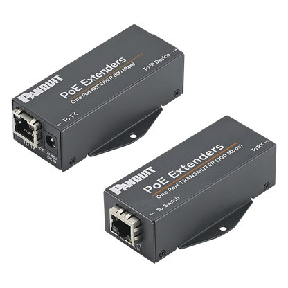 Kit de Extensor PoE/PoE+, Hasta 610 Metros (2000 ft) con Cable Cat5e o Cat6, 10/100Mbps, Incluye Transmisor, Receptor y Fuente de Alimentación