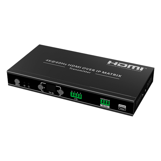 Extensor HDMI sobre IP | Transmisor | 4K@60Hz | 120 m | HDMI 2.0 | HDCP 2.2 | PoE | RS-232 | IR Bidireccional | Multicast