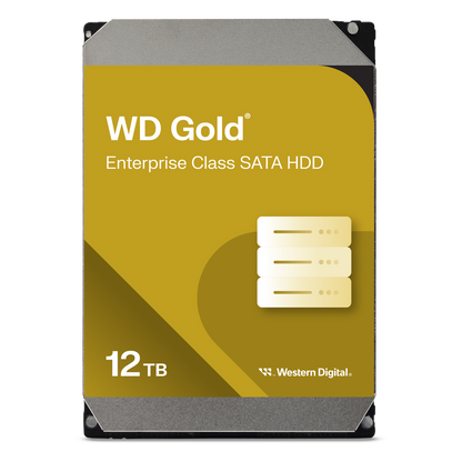 Disco Duro Empresarial WD Gold / SATA 6 Gb/s / 12 TB / 7200 RPM / Tecnología HelioSeal / ArmorCache / 5 Años Garantía / 2.5M Horas MTBF