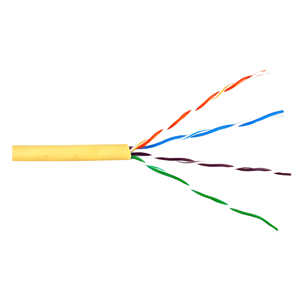 Bobina de Cable de 305 Metros (1000 Pies) UTP Cat6 Riser / Color Amarillo / UL, CMR, Probado a 350 Mhz / Para Aplicaciones de CCTV, Redes de Datos