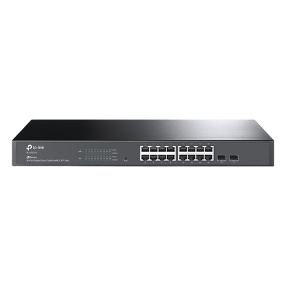 Switch Omada SDN Administrable / 16 puertos Gigabit y 2 puertos SFP / Funciones sFlow, QinQ y QoS / Administración centralizada OMADA