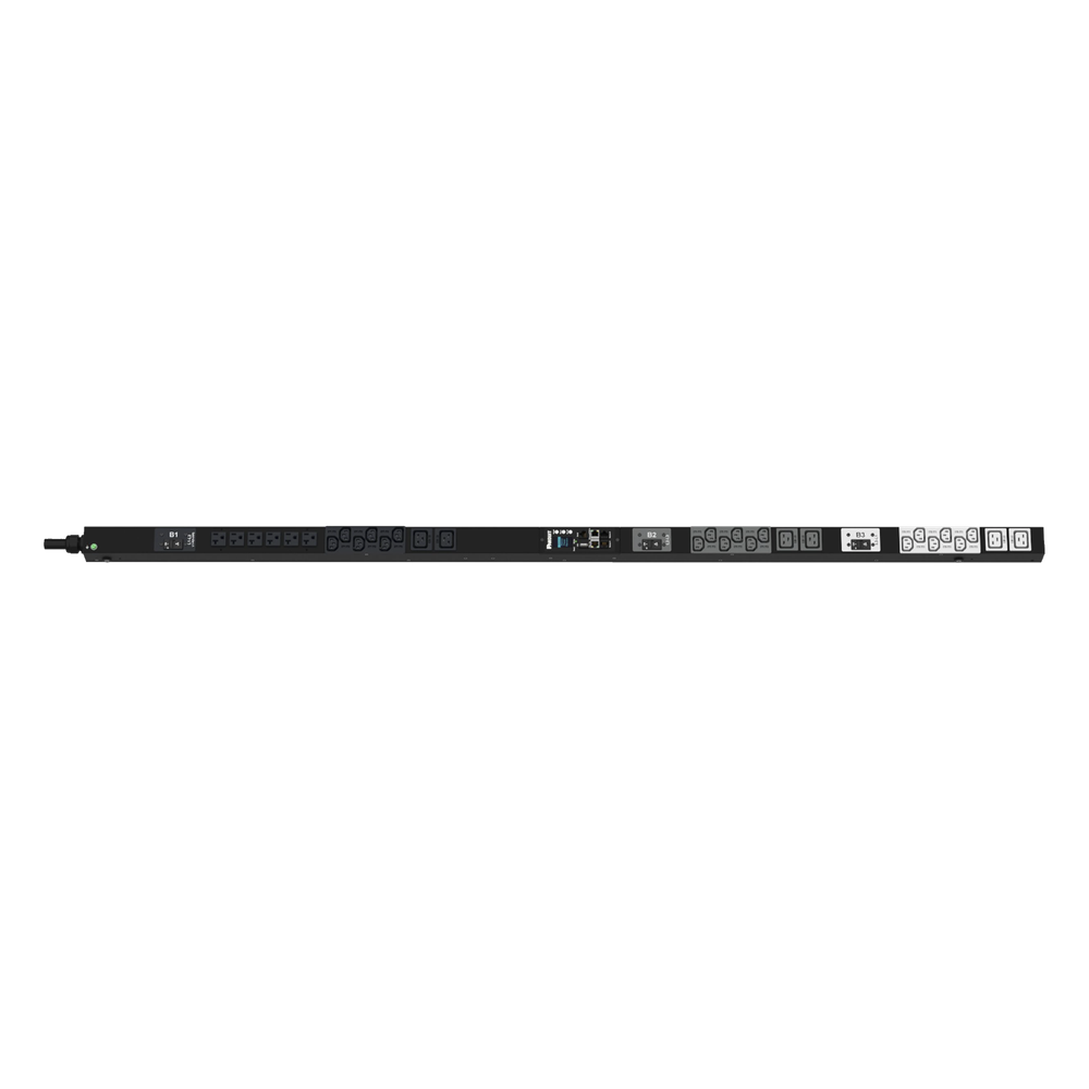 PDU G6 Monitoreable (MI) para Distribución de Energía, Enchufe de Entrada NEMA L21-30P, Con 18 Salidas C13, 6 x C19, y 6 x 5-20R, de Instalación