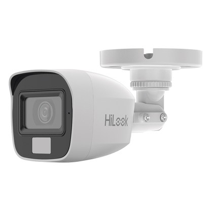[Dual Light + ColorVu] Bala TURBOHD 3K megapixel / 20 mts IR + 20 mts luz blanca / Lente 2.8 (105° de Visión) / Exterior IP66 / Audio por Coaxitron