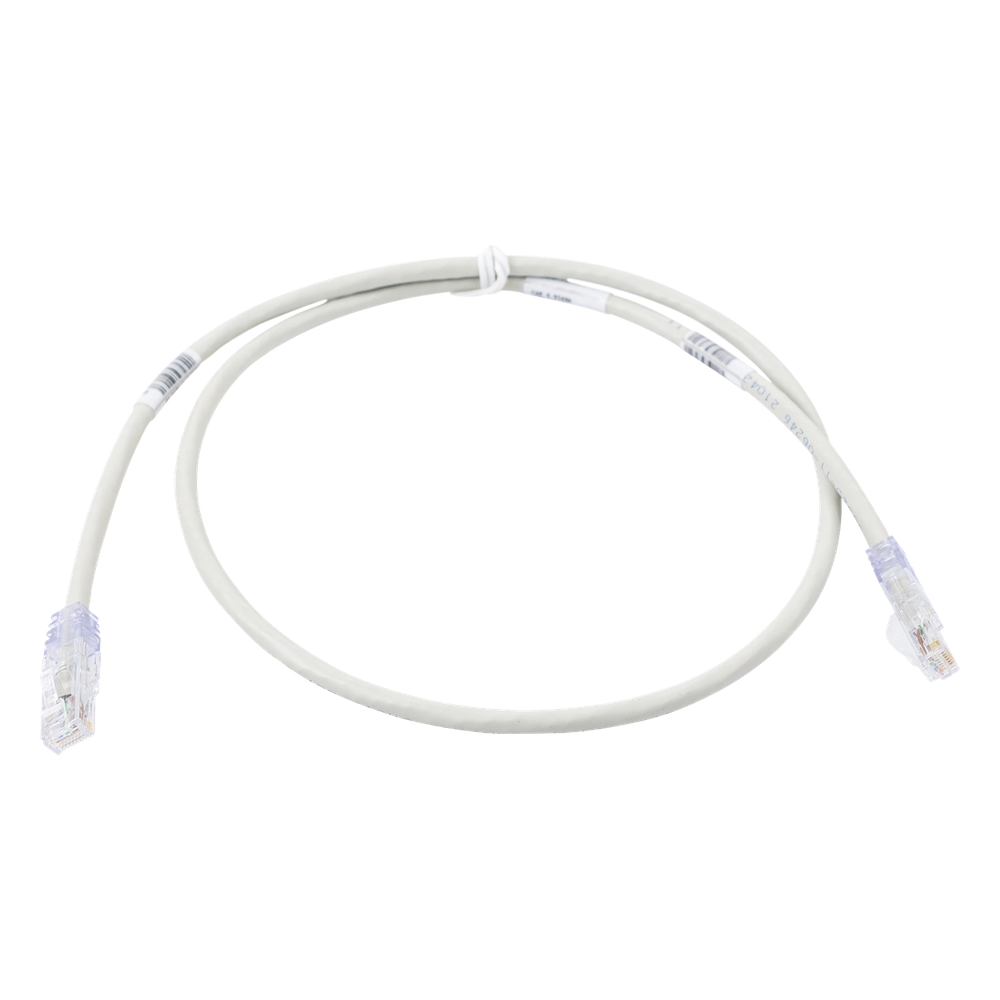 Cable de Parcheo TX6, UTP Cat6, 24 AWG, CM, Color Gris, 2.13 Metros (7 Pies)
