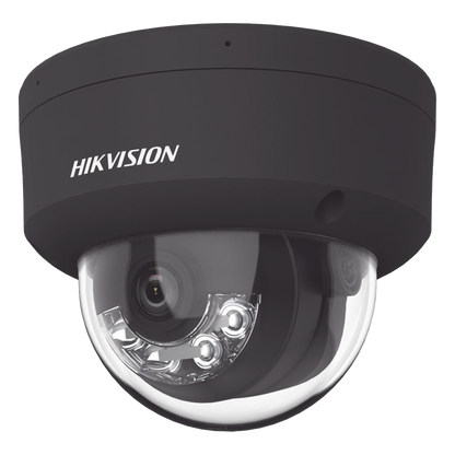Domo IP 4 Megapixel / Color Negro / Lente 2.8 mm / Dual Light (30 mts Luz Blanca + 30 mts IR) / 2 Micrófonos Integrados / ACUSENSE / Exterior IP67