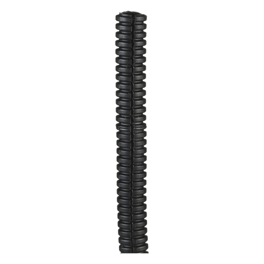 Tubo Corrugado Abierto para Protección de Cables, .25in (6.4 mm) de Diámetro, 30.5 m de Largo, Color Negro