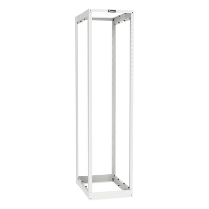 Rack de Cuatro Postes Estándar de 19", Rieles Roscados #12-24, Profundidad Ajustable de 23 a 42 in, 45 Unidades de Rack, Color Blanco