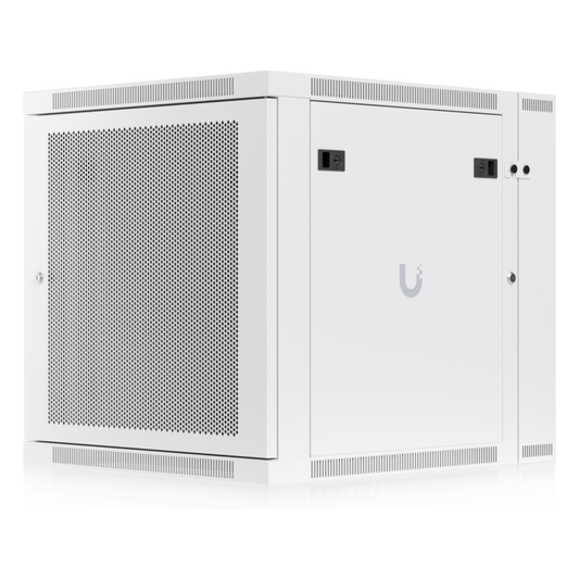 UACC Rack Cabinet 12U (600 x 703 mm) - Gabinete Cerrado para Montaje en Pared con Puerta Frontal Perforada, Puerta Trasera Abatible (Swing-Out) y
