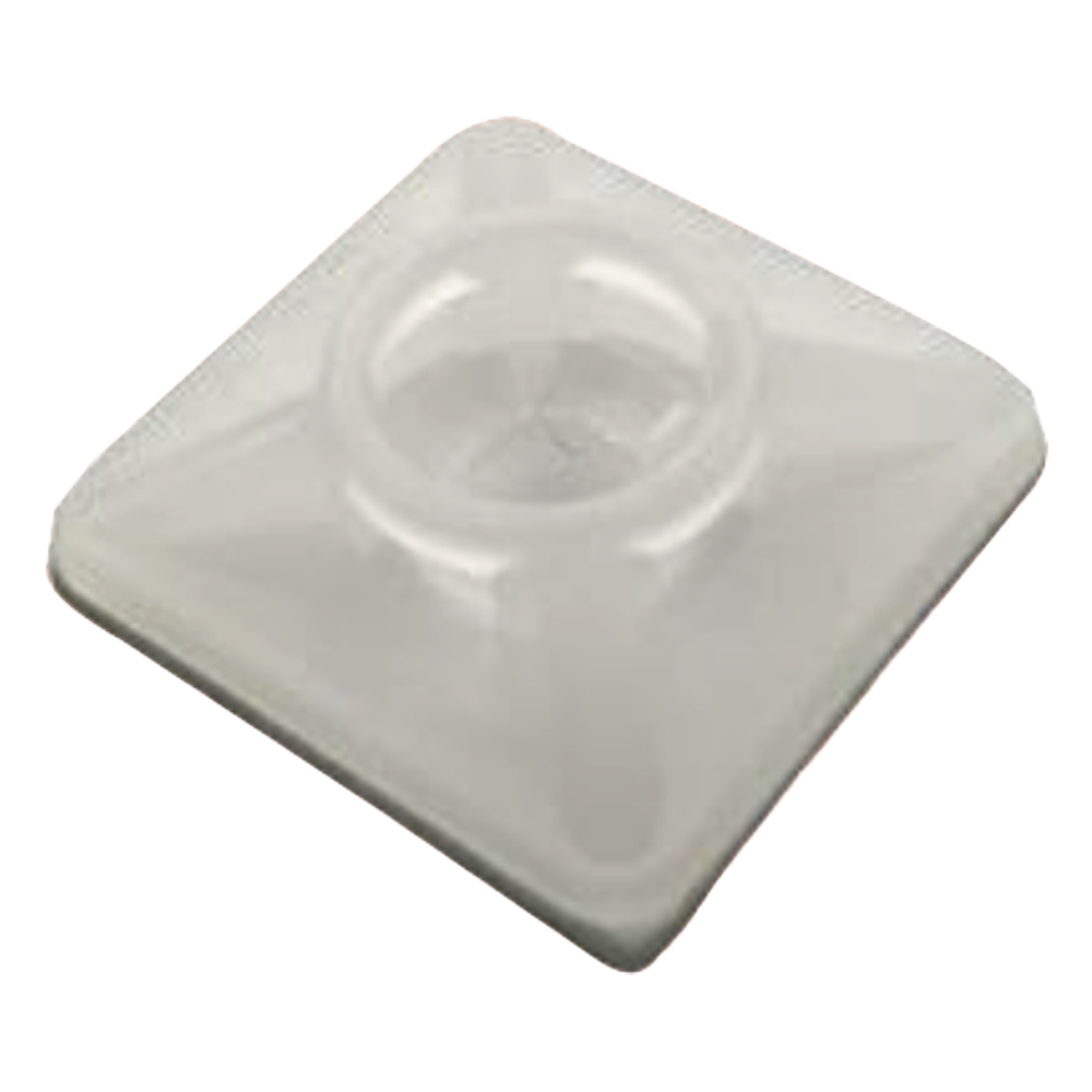 Base Autoadherible para Cinchos Práctica y Eficiente para la Organización y Fijación de Cables, Fabricada en Nylon Resistente y de Color Natural con