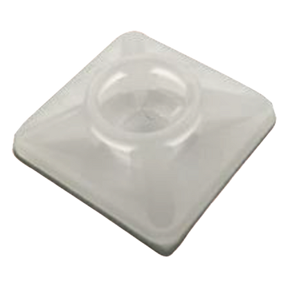 Base Autoadherible para Cinchos Práctica y Eficiente para la Organización y Fijación de Cables, Fabricada en Nylon Resistente y de Color Natural con