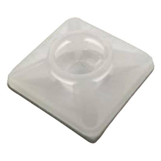 Base Autoadherible para Cinchos Práctica y Eficiente para la Organización y Fijación de Cables, Fabricada en Nylon Resistente y de Color Natural con