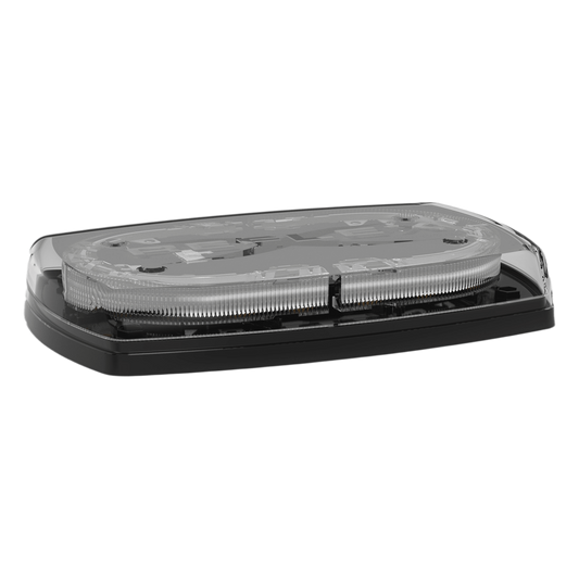 Mini torreta de 48 LED 10 Pulgadas, Ambar/Claro, Lente Transparente, Montaje Permamente Y Conexión Por Cableado