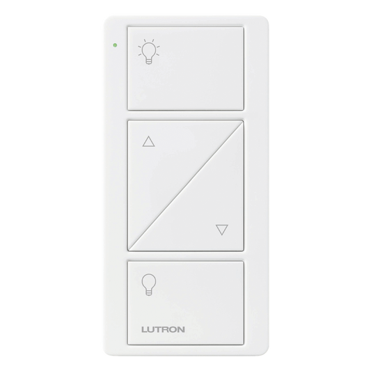 Control Pico inalámbrico de 2 botones con subir/bajar para iluminación, blanco brillante, compatible con Caséta, RadioRA 2 y HomeWorks QS
