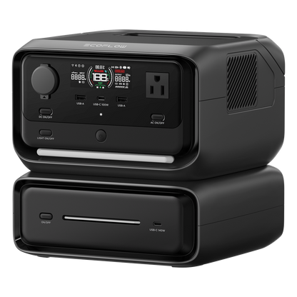 EcoFlow River 3 Plus | Estación de Energía Portátil 572Wh Litio LFP / 4 AC 800W (Max. 1600W) / 1 USB-C 100W / 3 USB -A 12W / Cargador de Coche 10A
