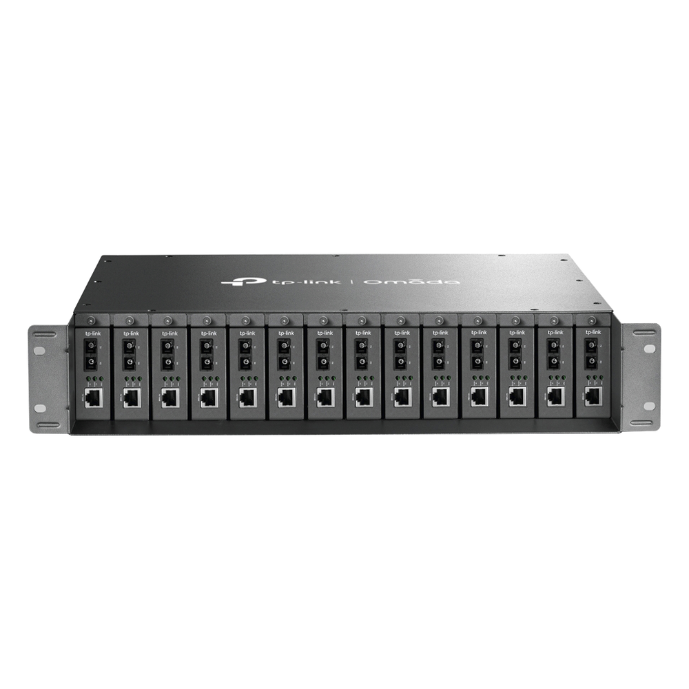Chasis para Montaje en Rack de 14 bahías / Soporta Convertidores de Fibra Óptica TP-Link / Compatibles (MC111CS, MC112CS, MC220L, MC110CS, MC100CM