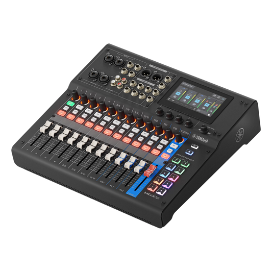 Consola Digital de Audio | 12 Canales | Pantalla Táctil 4.3in | Entradas de Mic/Line y Estéreo | Salidas Análogas y USB | Pads configurables | DSP |
