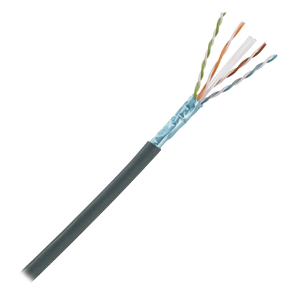 Bobina de Cable Planta Externa con Gel, de 4 Pares, Cat6A, Blindado F/UTP, Color Negro, 305 Metros (1000 Pies)