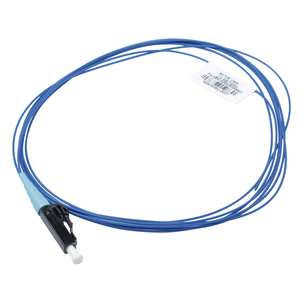 Pigtail de Fibra Óptica LC Simplex, Multimodo OM4 50/125, 900um, Color Aqua, 1 Metro (3.28 Pies)